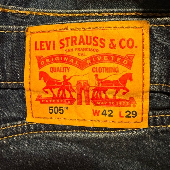 Levi's 505 Regular Straight Leg Jeans 42x29 - Picture 8 of 9